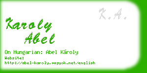 karoly abel business card