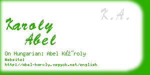 karoly abel business card